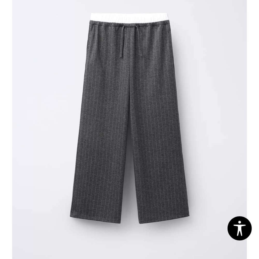 Zara Women's Gray Pinstripe Jeans Dress